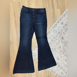 KanCan Black Flare Wide Leg Jeans